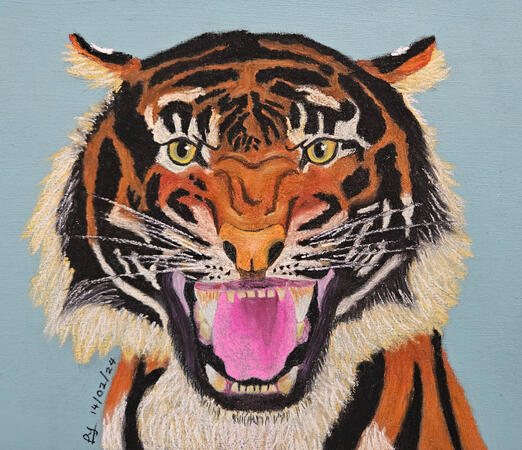 "Tiger" soft pastel painting