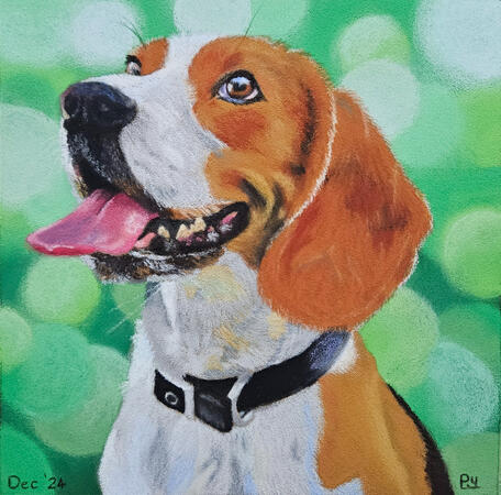 "Sapphire" soft pastel painting